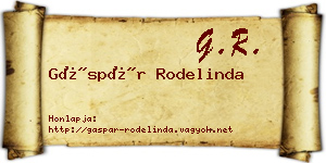 Gáspár Rodelinda névjegykártya